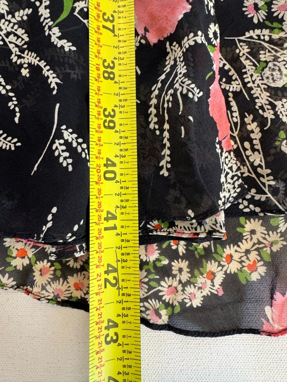 Girls From Savoy Anthropologie Sz 0 Dress Black Floral Sheer Silk Chiffon Gatsby - Picture 16 of 16
